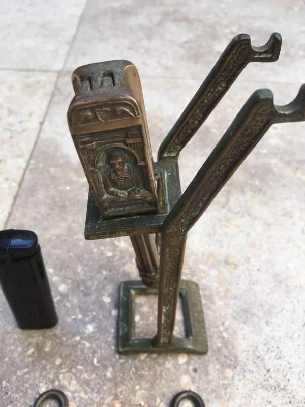 vintage brass nautical the Revenge 1588 corkscrew , bottle opener and nut cracker with cradle
