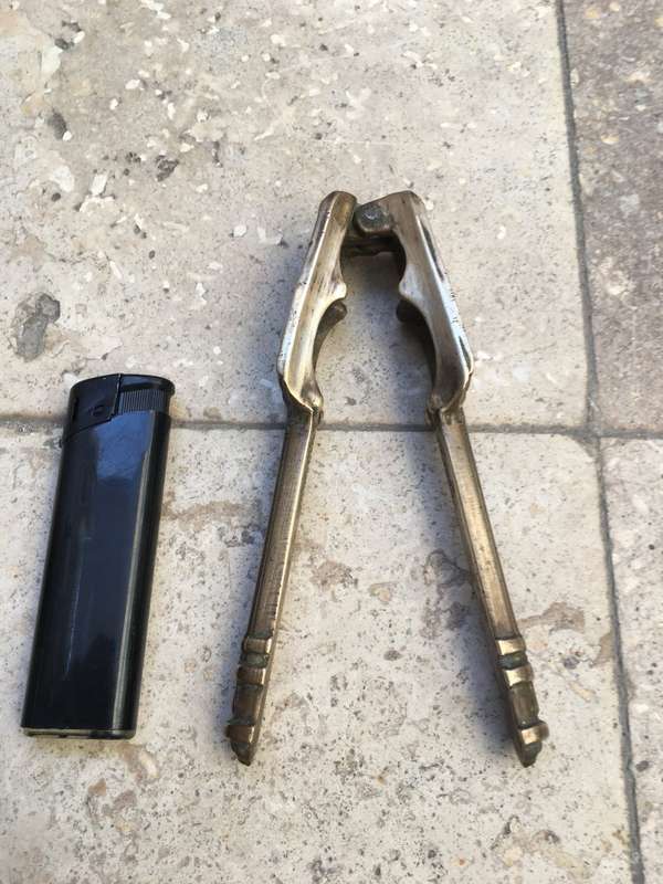 vintage brass nautical the Revenge 1588 corkscrew , bottle opener and nut cracker with cradle