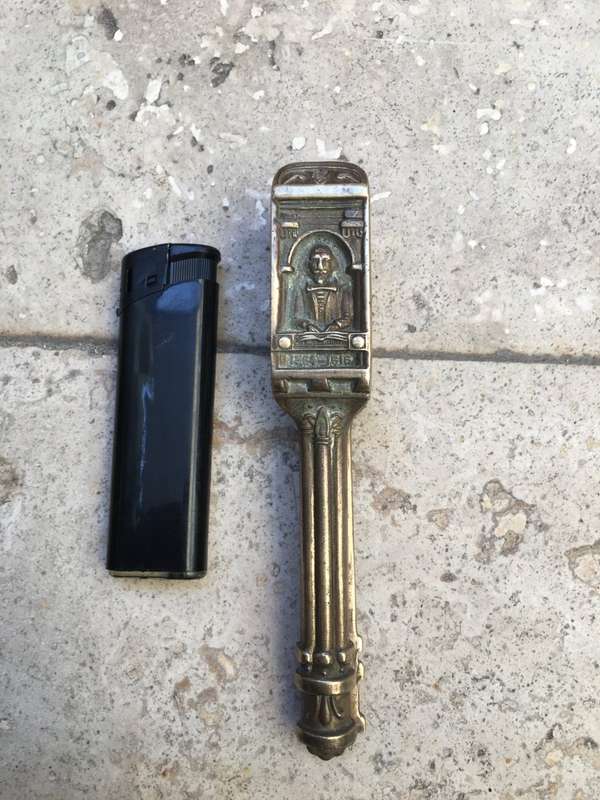 vintage brass nautical the Revenge 1588 corkscrew , bottle opener and nut cracker with cradle