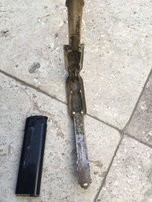 vintage brass nautical the Revenge 1588 corkscrew , bottle opener and nut cracker with cradle