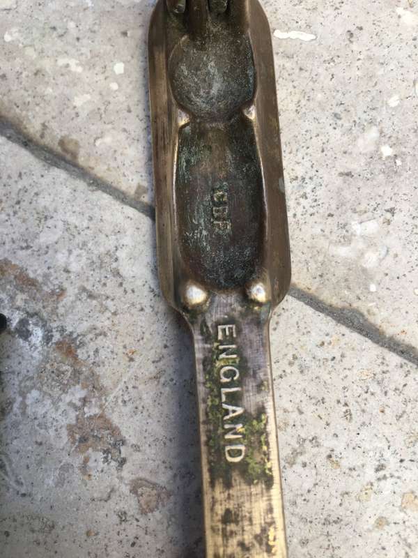 vintage brass nautical the Revenge 1588 corkscrew , bottle opener and nut cracker with cradle