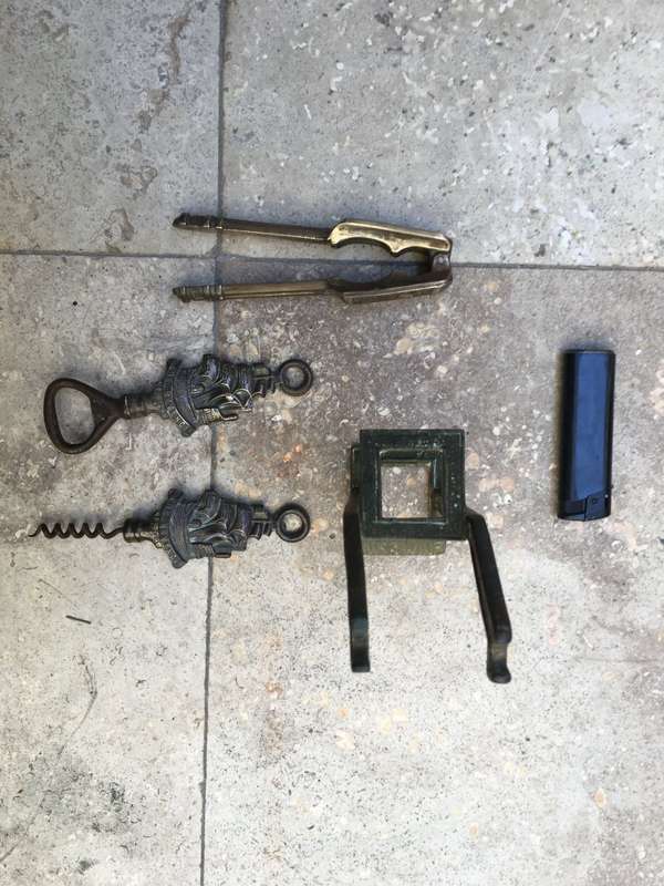 vintage brass nautical the Revenge 1588 corkscrew , bottle opener and nut cracker with cradle