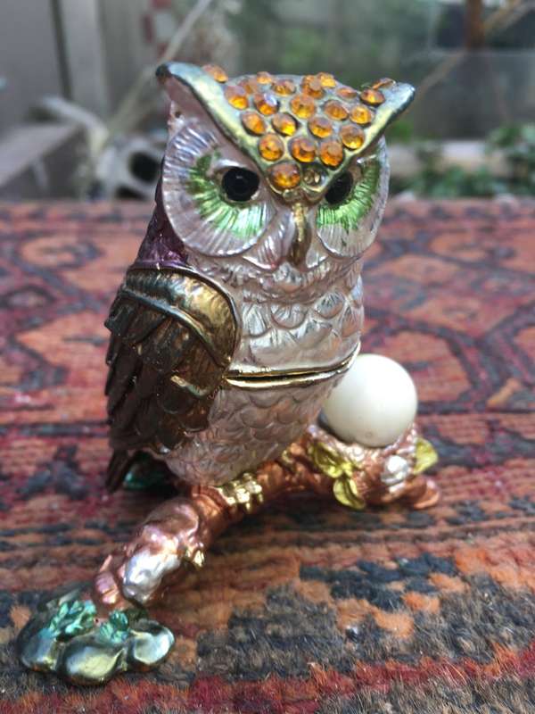 eagle owl trinket box