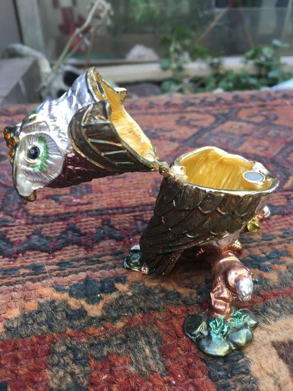 eagle owl trinket box