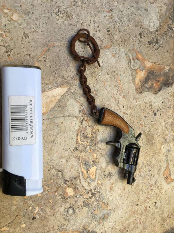 vintage miniature cap gun  hong kong keyring