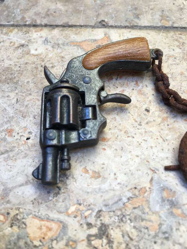 vintage miniature cap gun  hong kong keyring