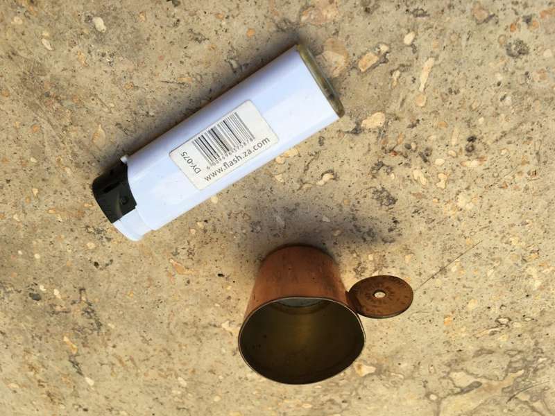 vintage copper shot cup half penny Rhodesia 1964
