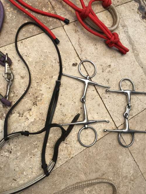 horse / pony pelham bit with straps and other horse stuff