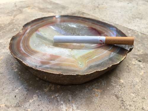 vintage agate polished natural gemstone ashtray