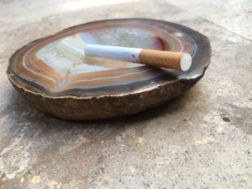 vintage agate polished natural gemstone ashtray