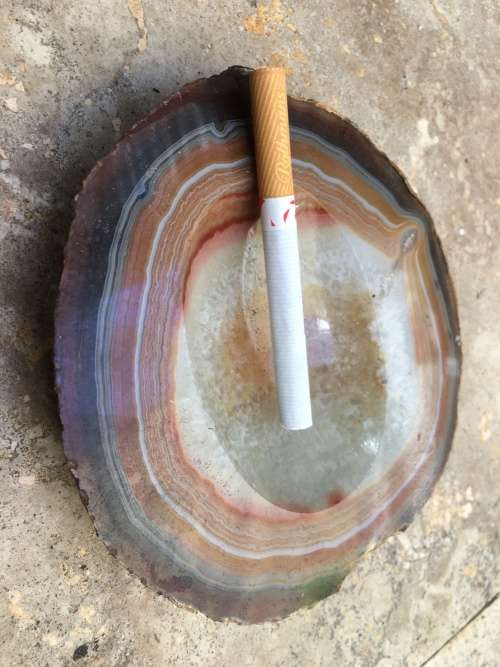 vintage agate polished natural gemstone ashtray