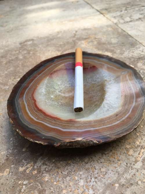 vintage agate polished natural gemstone ashtray