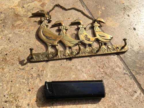brass duck goose key holder wall mount