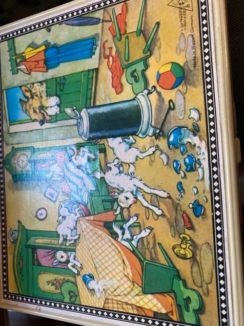 Vintage Herrmann Eichhorn West Germany With Lithos 6 Sided Block Puzzle Case