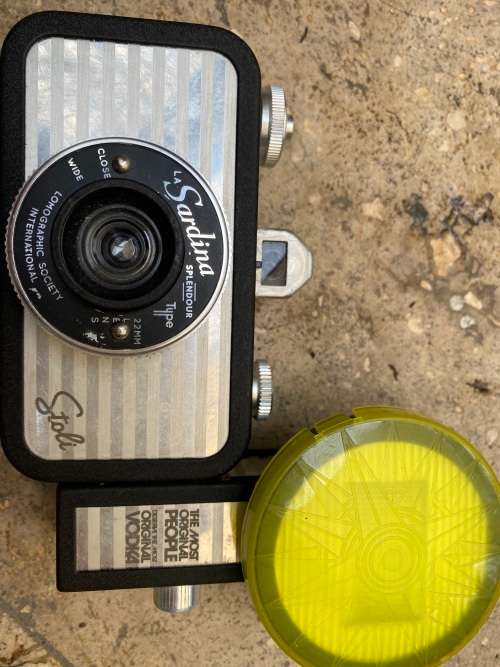 vintage retro la sardina splendour lomo camera with flash and yellow cover