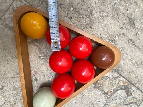 vintage billiard pool triangle with balls 5cm
