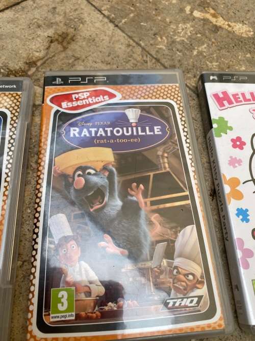 PSP game bundle of 3 , ratatouille , hanna montana , hello kitty