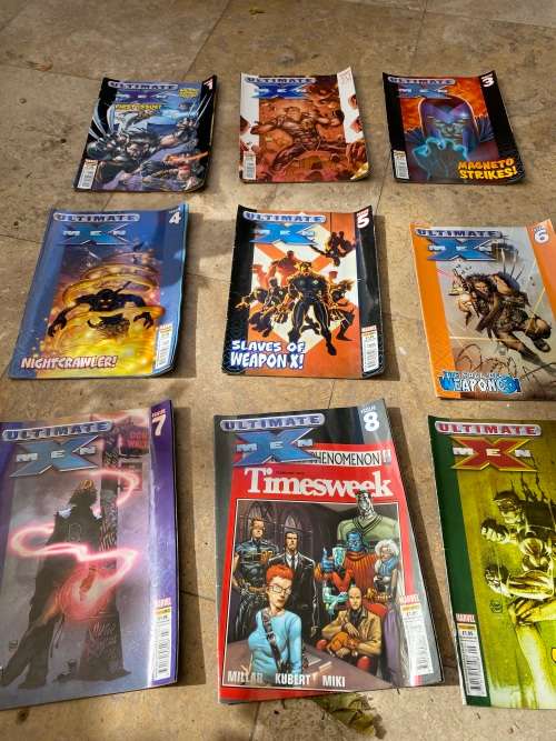 marvel ultimate X men XMEN issue 1 , 2 , 3 , 4 , 5 . 6 , 7 , 8 and 9 year 2003