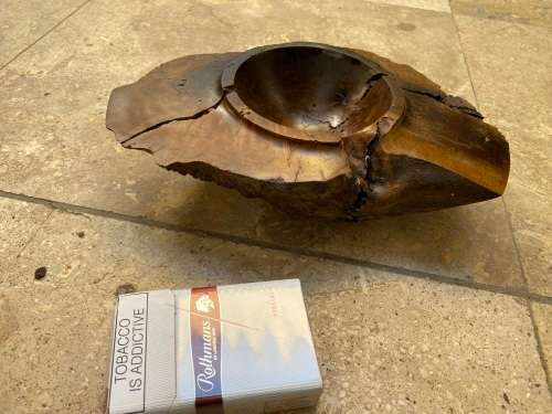 vintage wild olive knysna  wood ashtray