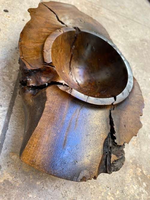 vintage wild olive knysna  wood ashtray