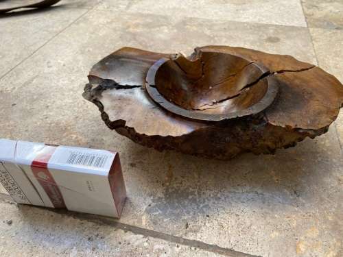 vintage wild olive knysna  wood ashtray