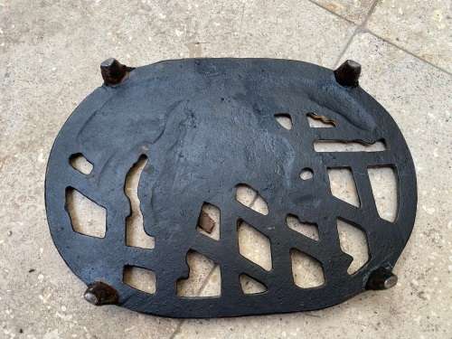 vintage cast metal rooster trivet