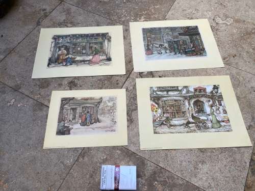 vintage ANTON PIECK PRINT lot of 4 donald art printed in Holland
