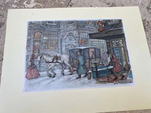 vintage ANTON PIECK PRINT lot of 4 donald art printed in Holland