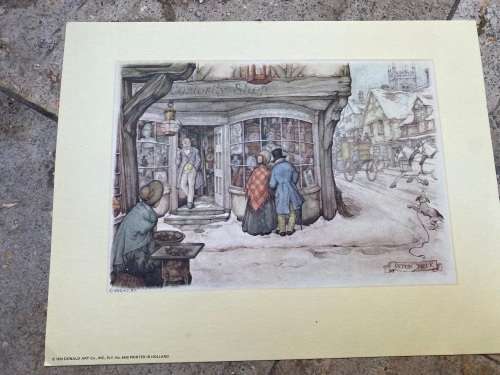 vintage ANTON PIECK PRINT lot of 4 donald art printed in Holland