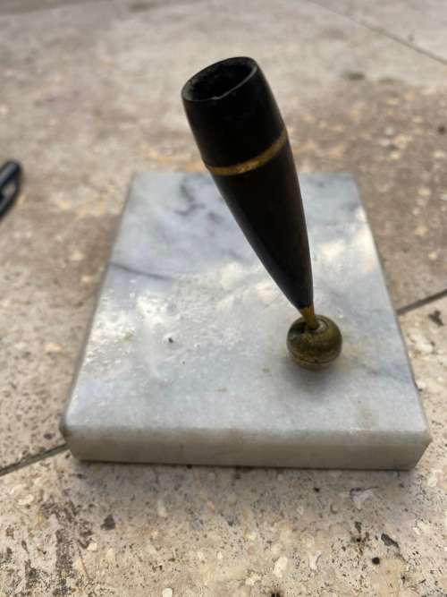 vintage marble elweco pen holder penholder