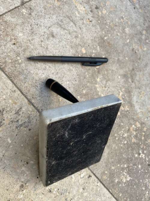 vintage marble elweco pen holder penholder