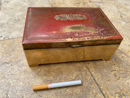 vintage WMF footed brass box no 72 trinket box engraved