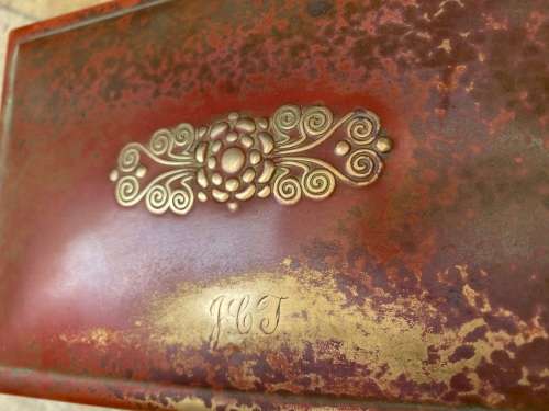 vintage WMF footed brass box no 72 trinket box engraved