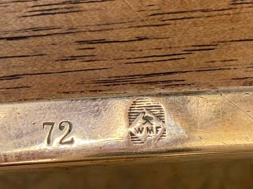 vintage WMF footed brass box no 72 trinket box engraved