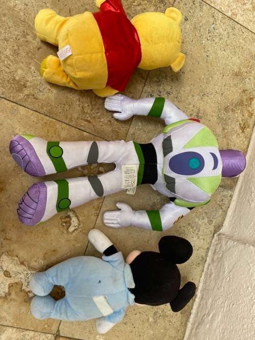 buzz lightyear , mickey mouse + winnie the pooh disney doll lot