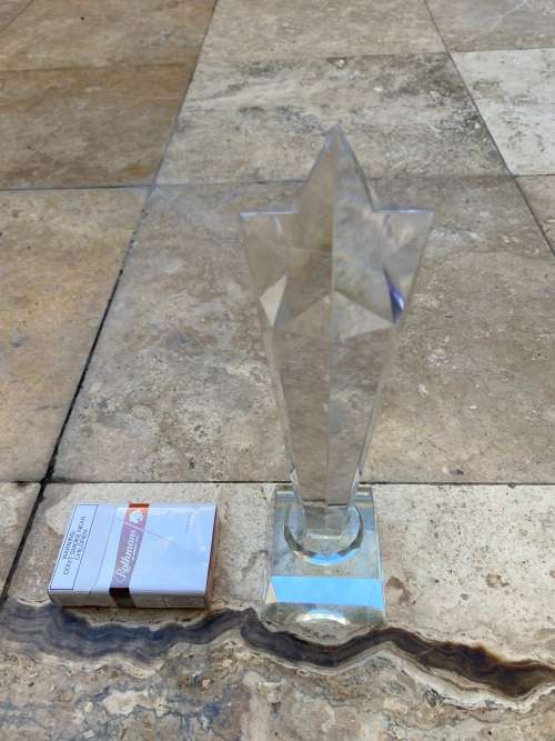 crystal falling rising star trophy award