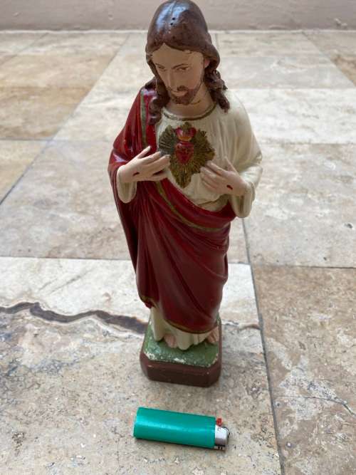 vintage sacred heart statue of Jesus figure 1923