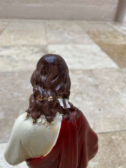vintage sacred heart statue of Jesus figure 1923