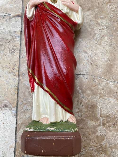 vintage sacred heart statue of Jesus figure 1923