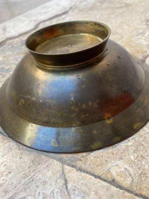vintage footed brass bowl pair