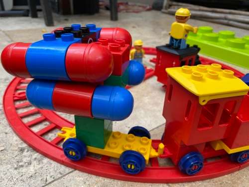 lego duplo randum train lot in storage brick case