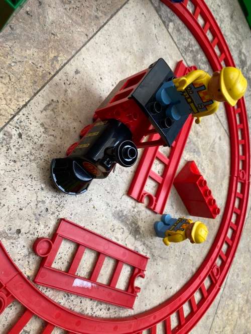 lego duplo randum train lot in storage brick case