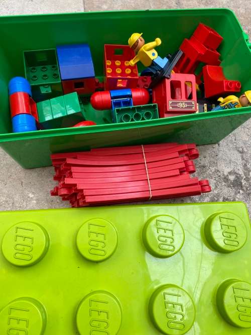 lego duplo randum train lot in storage brick case
