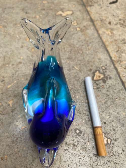 vintage murano glass dolphin pair