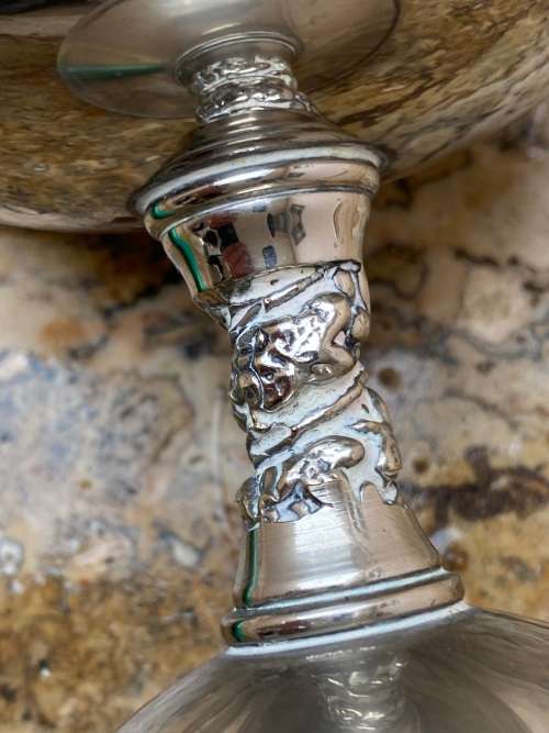 vintage valero goblet pair grapevine stem , with 2 taller goblet  lot