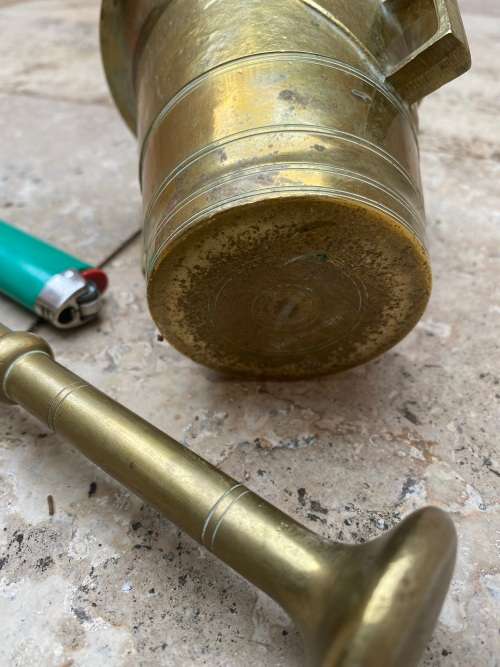 vintage heavy brass Mortar and Pestle no 9 made in Sweden
