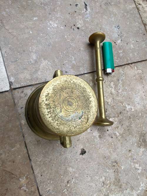 vintage heavy brass Mortar and Pestle no 9 made in Sweden