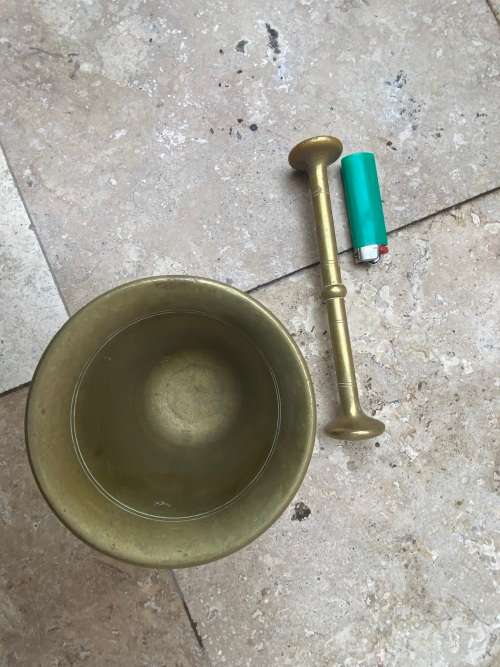 vintage heavy brass Mortar and Pestle no 9 made in Sweden