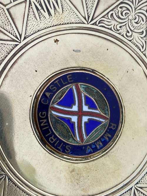 vintage RMMV stirling castle brass compass ashtray plate