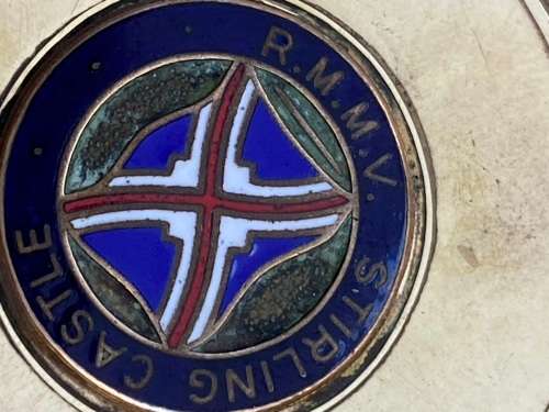 vintage RMMV stirling castle brass compass ashtray plate